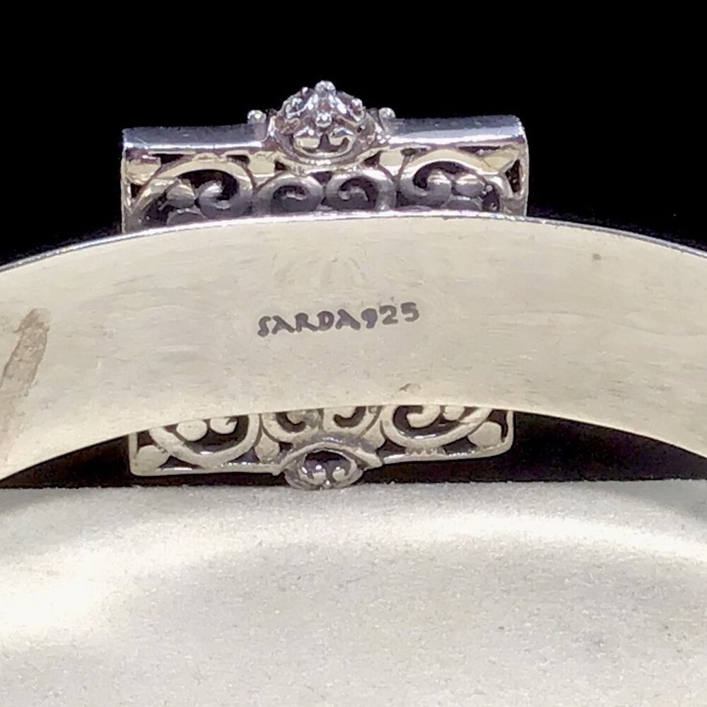 Sarda Sterling Silver Filigree Cuff Bracelet 37 Grams Size 7.25” - Picture 2 of 12